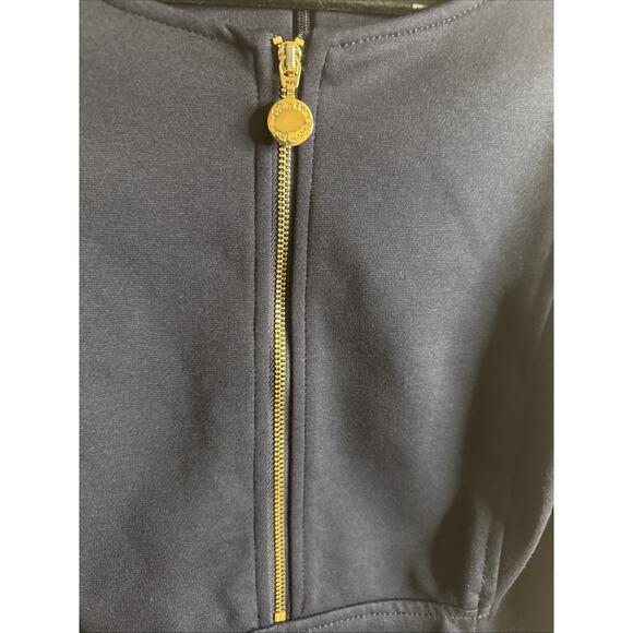 Calvin Klein Navy Blue Sheath Dress Women’s Size 14 Zip Front Sleeveless - Picture 2 of 6